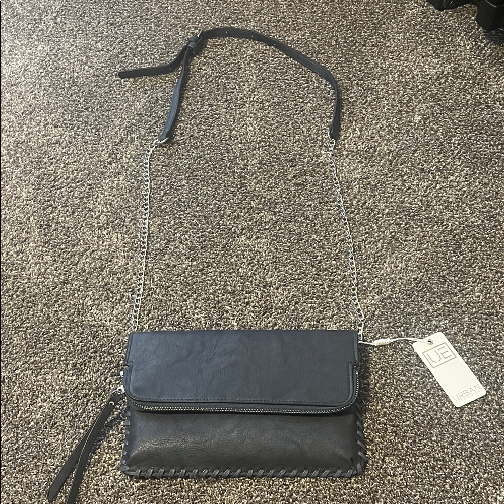 Urban Expressions Chic Navy Crossbody Bag with Chain Strap